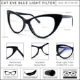 thumbnail image 3 of Classic Gothic True Cat Eye Frame Blue Light Filtering Computer Glasses / Black, 3 of 7