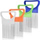 thumbnail image 4 of 4 Pieces Stainless Steel Onion Cutter Vegetable Tomato Holder Cutter for Kitchen Workers Safety Cooking Tools, 4 Colors, 4 of 5