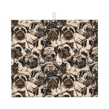 

Matuu Cute French Bulldog for Dish Drying Mat for Kitchen Counter for Kitchen and Dining Kitchen Counter Accessories 16 x18