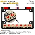 thumbnail image 2 of Motorcycle Metal License Plate Frame with Afghanistan War Veteran Design - Black, 2 of 6