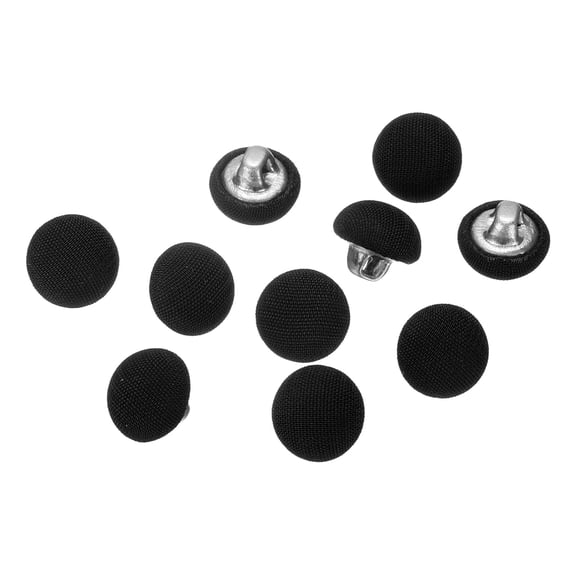 Uxcell 10pcs 16L Fabric Cloth Covered Button 10mm 3/8" Metal Shank Round Sewing DIY Buttons Craft Replacement Button for Sewing Clothing Suits Coats Blouses Sweaters, Black