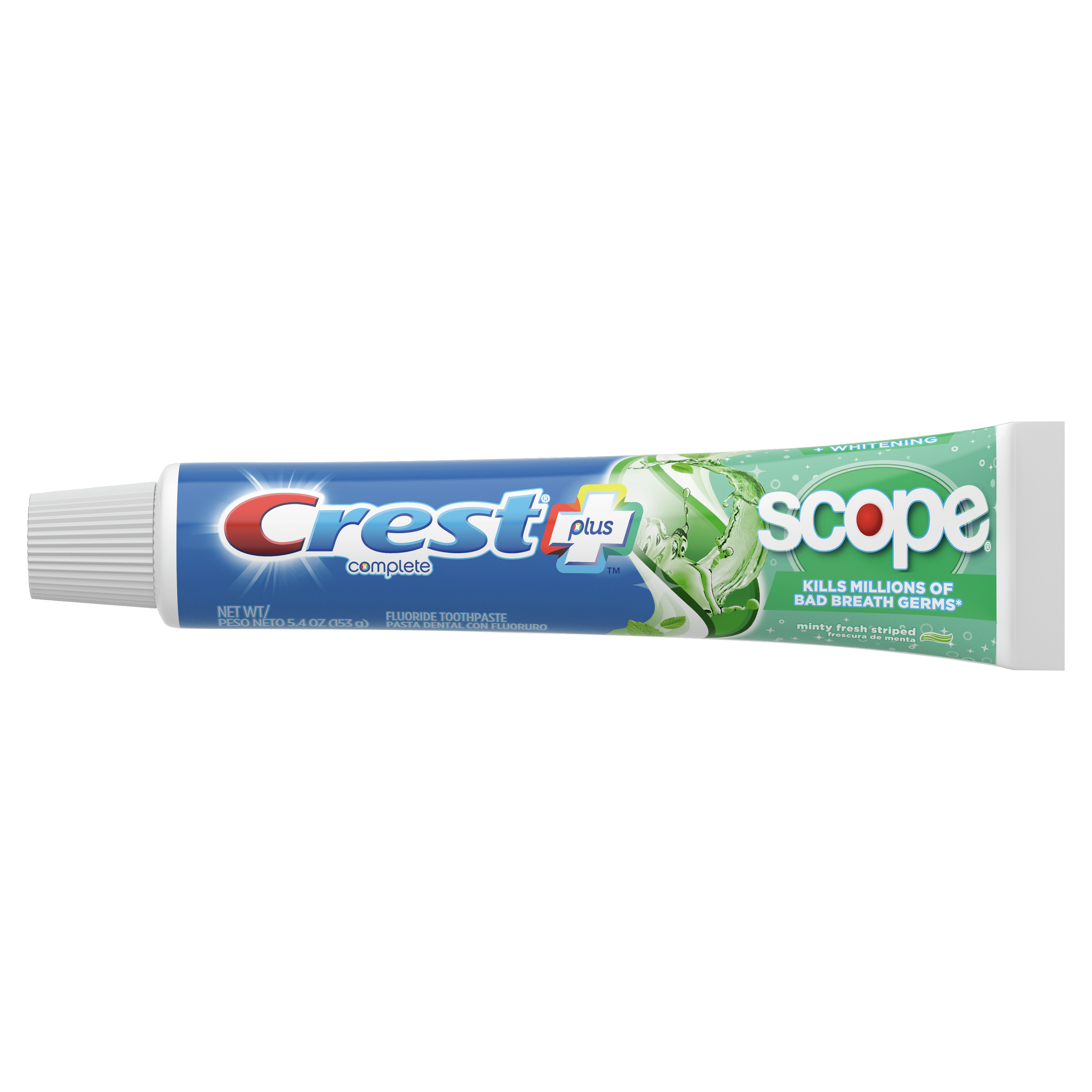 Crest + Scope Complete Whitening Toothpaste, Minty Fresh, 5.4 oz, Pack of 3 - image 2 of 9