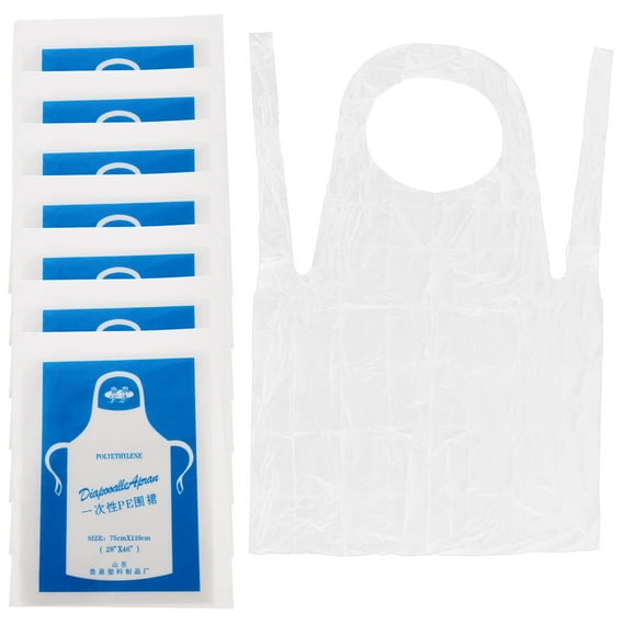 SHISUYAN 25Pcs Disposable Cooking Aprons Waterproof Aprons Kitchen Supplies (Transparent)