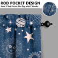 thumbnail image 5 of Kitchen Curtains 36 Inch Short - 3 Panel Set, Gothic Celestial Sun and Moon Print, Mystical Starry Night Astrology Aesthetic, Rod Pocket Window Curtain, Easy Wash, 5 of 6