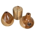 thumbnail image 3 of AFD Teak Wood Mini Vases Set of 3, 3 of 5