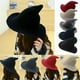 thumbnail image 2 of Sombrero de bruja moderno para Halloween, gorro de lana hecho de lana de oveja a la moda, para fiesta, Festival, 1 unidad, 2 of 4
