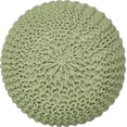 thumbnail image 6 of Round Pouf Ottoman - Cable Knitted Boho Poof - Home Décor Cord Pouffe Handmade Circular Footrest for Living Room - Bedroom - Kids Bedroom - 100% Cotton Pouf (19.5"x19.5"x14") -Circular Kiwi, 6 of 19
