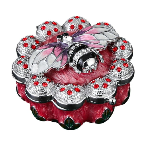 Joyero, soporte para guardar anillos, decoración del hogar, elegante y versátil organizador de manualidades rojo