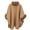 Camel, variant on comerut Women Cape Coat Solid Color Faux Fur Collar Autumn Winter Warm Loose-fitting Mid-length Poncho Coat for Daily Wear