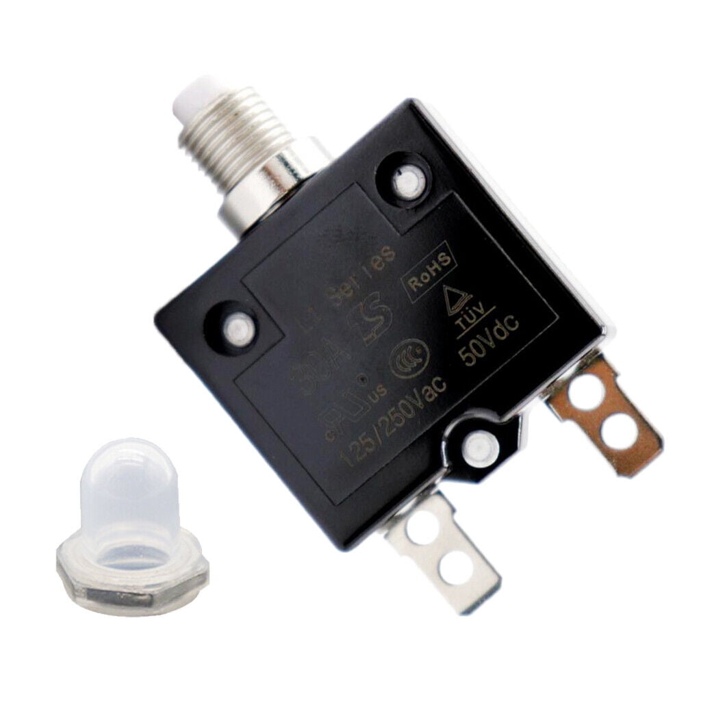 30AMP Push Button Manual Reset Thermal Circuit Breaker Overload Switch