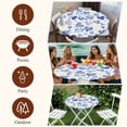 thumbnail image 7 of Valentine's Day Round Tablecloth, Fitted Table Cover with Elastic for 55"-60" Round Tables, Blue Heart Love Modern Romantic Minimalist Table Cloth Outdoor Indoor Dinning Party Waterproof Tablecloths, 7 of 7