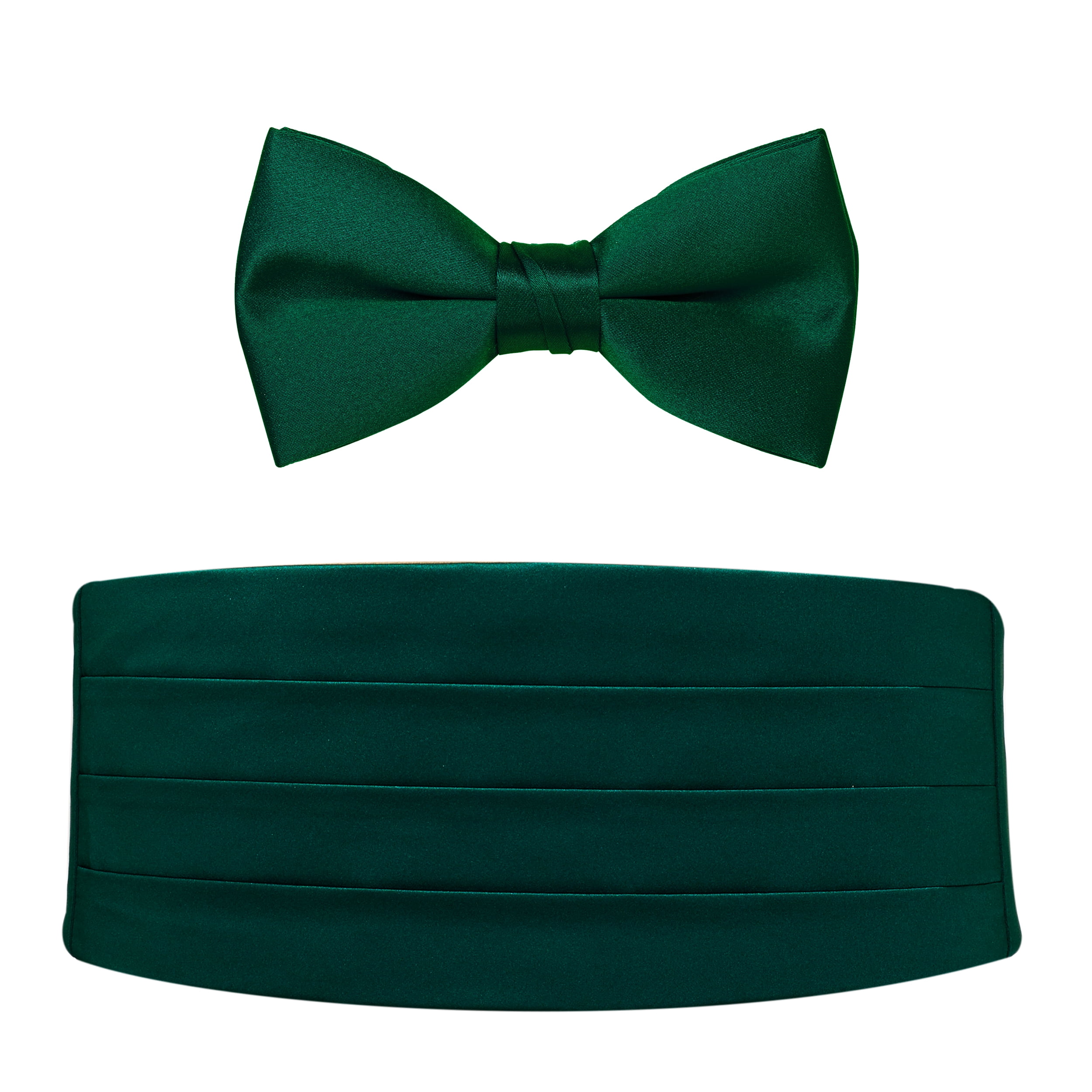 Hunter Green Satin Bow Tie & Cummerbund Set