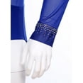 thumbnail image 7 of Yeahdor Mens Shiny Rhinestone Mock Neck Latin Tango Dance Bodysuit Figure Skating Performance Leotard Blue L, 7 of 7