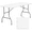 White, variant on HONGGE 5 ft Folding Table with Carry Handle Plastic Foldable Table for Indoor Outdoor Use, Picnics, Parties, BBQs - Black