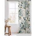 thumbnail image 3 of Sheer Curtains 96 Inches Long, Spring Flowers Semi Sheer Curtains Light Filtering Window Treatment, Watercolor Floral Leaves Botanical Beige Privacy Voile Drapes for Living Room Bedroom 52x96 Inch, 3 of 7