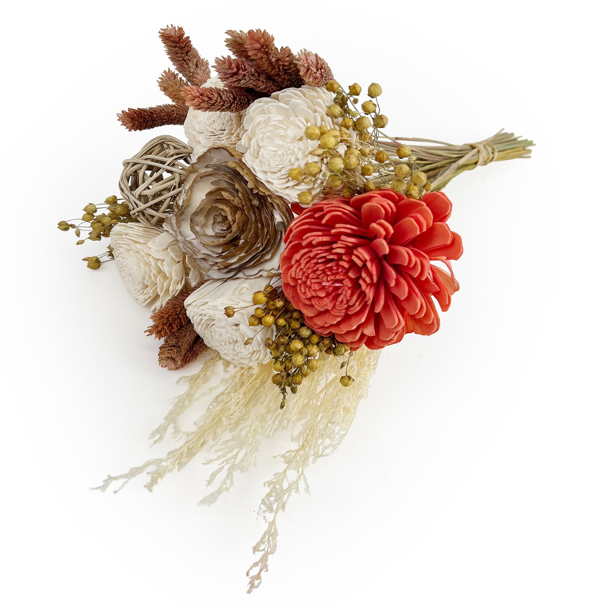 18" Botanical Avenue Luna Bouquet Coral Pink, dried flower bouquet, boho floral arrangement, preserved flower bouquet, everlasting flowers, dried floral décor, coral pink home décor, handmade