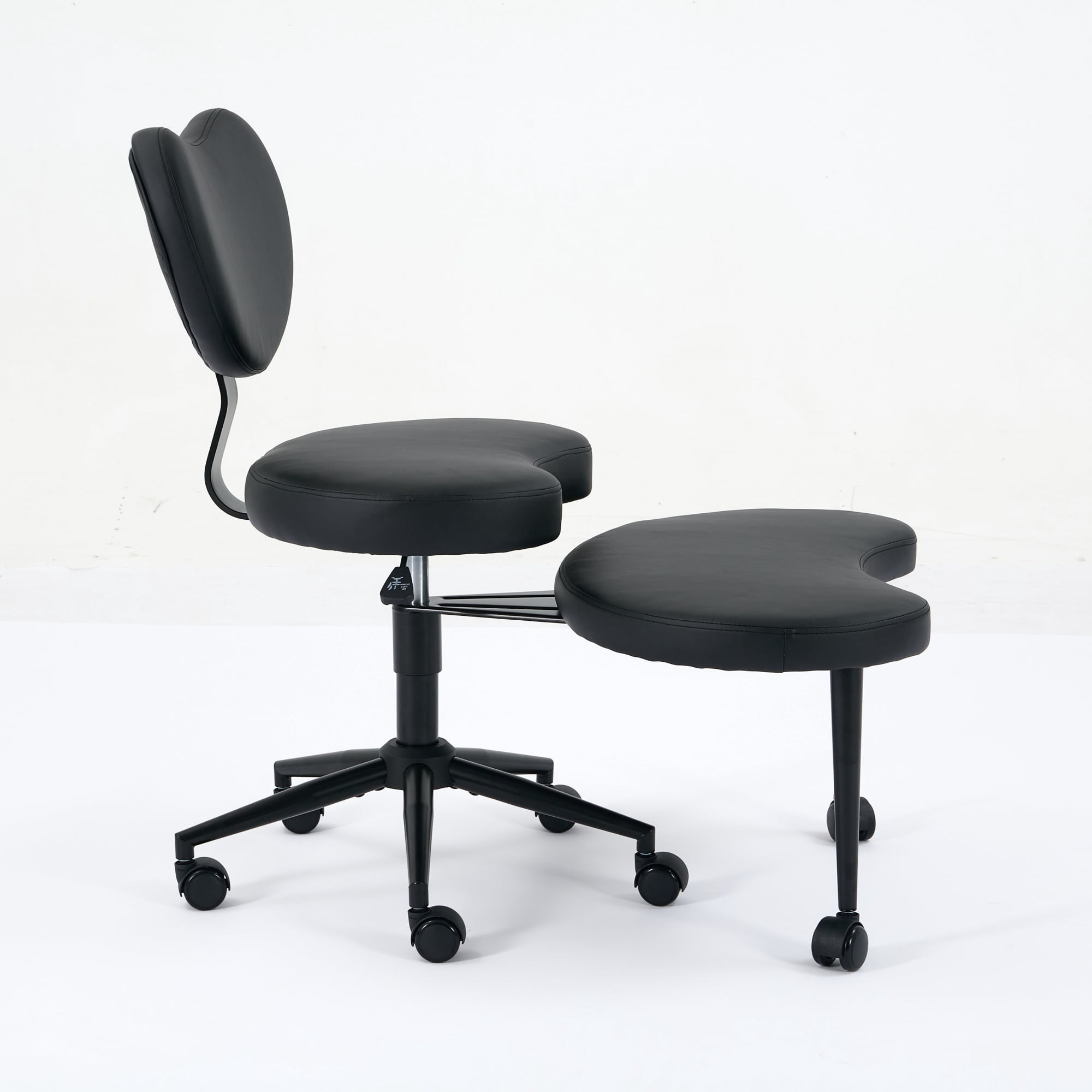 Meditation Chair Plus, Cross Legged Chair with Wheels, ADHD Chair, Criss Cross Desk Chair with Lumbar Support and Adjustable Stool, Flexible Design for Fidgety Sitters, Black