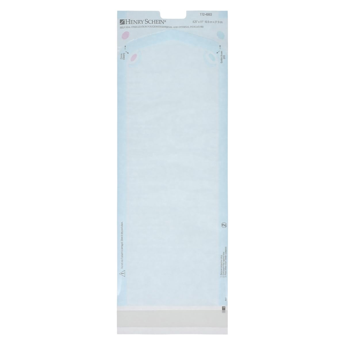Henry Schein Self-Sealing Sterilization Pouches, Built In Color Change Guide 200/Bx, 4 Boxes, 800 Counts