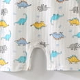 thumbnail image 5 of Kids Girl Sleeveless Cotton Romper White Dinosaur Print Summer Outfit for Newborn Kids Kids,Size 9 Months, 5 of 5