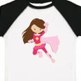 thumbnail image 4 of Inktastic Superhero Girl, Cute Girl, Brown Hair, Pink Cape Girls Toddler T-Shirt, 4 of 5