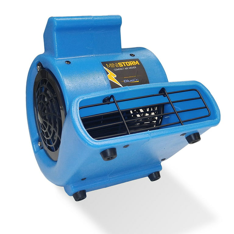 Soleaire Max Storm 1/2 HP Durable Lightweight Air Mover Carpet Dryer Blower Floor Fan for Pro Janitorial Blue
