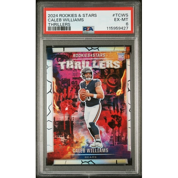Graded 2024 Panini Rookies & Stars Caleb Williams #TCWS Thrillers Rookie RC Football Card PSA 6 Ex Mint