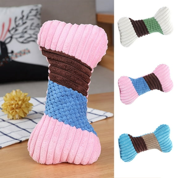 Visland Dog Toys For Small And Medium Pets, Durable Stuffed Pet Plush Toy, Dog Companion Soft Puppy Chew Toy Bone Shape, Interactive Dogs Training Toys