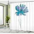 thumbnail image 4 of Ambesonne Watercolor Flower Shower Curtain, Poppy Flower Art, 69"Wx70"L, Cadet Blue, 4 of 4