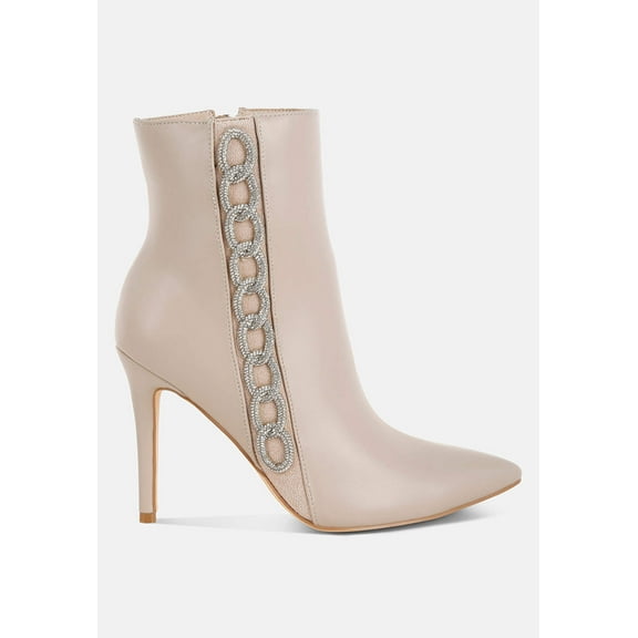 Kalina Rhinestones Chain Detail Boots