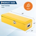 thumbnail image 3 of Kojooin Heavy Duty Steel Truck Bed Tool Box, Powder-Coated Diamond Plate Storage Chest with Side Handle and Lock for Pickup or RV, 3 of 9