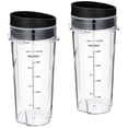thumbnail image 1 of Compatible with Ninja QB3001SS Compact Personal Blender 16 oz Refill Cup with Lid - 2 Pack, 1 of 5