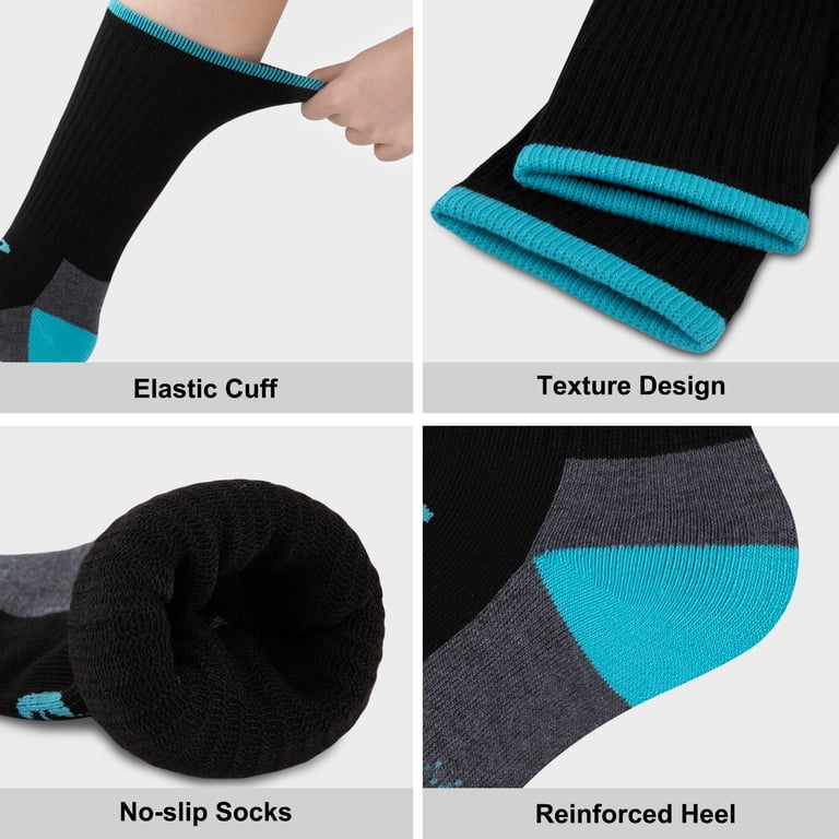 Womens Athletic Crew Socks, Cushioned Moisture-Wicking, 6-Pack photo 5