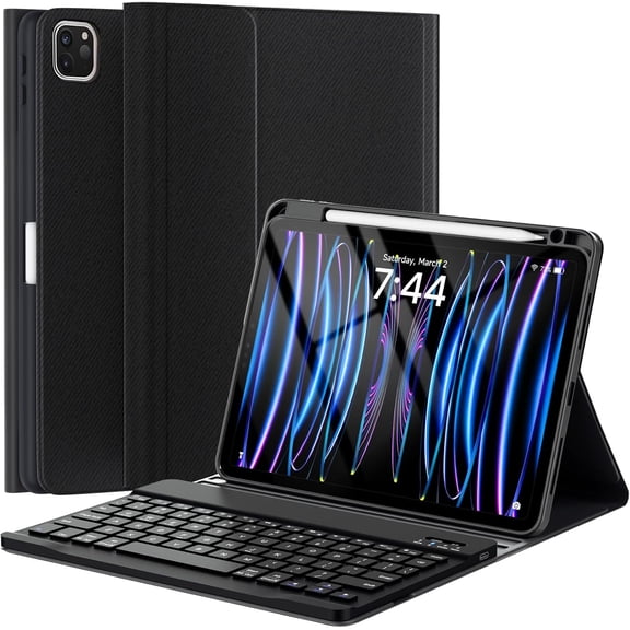 Keyboard Case for iPad Air 5th/4th Pro 11 inch | No Backlit Detachable Wireless Keyboard Case with Pencil Holder, Stand Folio Cover for Gen 2020/2022, Pro 4th/3rd/2nd/1st Gen