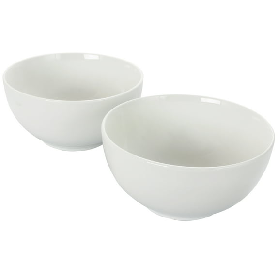 Gibson Home 2 Piece 7 Inch Ceramic All-Purpose Round Bowl Set in White