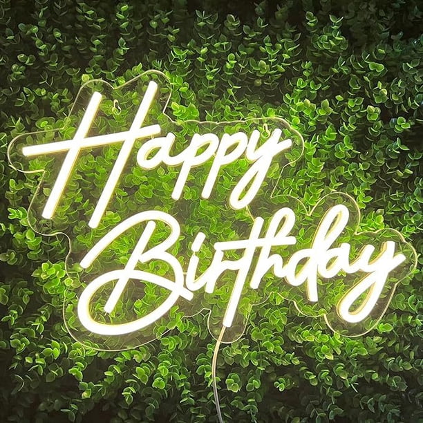 KAKOWELY Letrero de neón: Letrero LED iluminado con alimentación USB para fiestas - Letras iluminadas - Decoración del hogar para celebraciones de cumpleaños y decoración de paredes