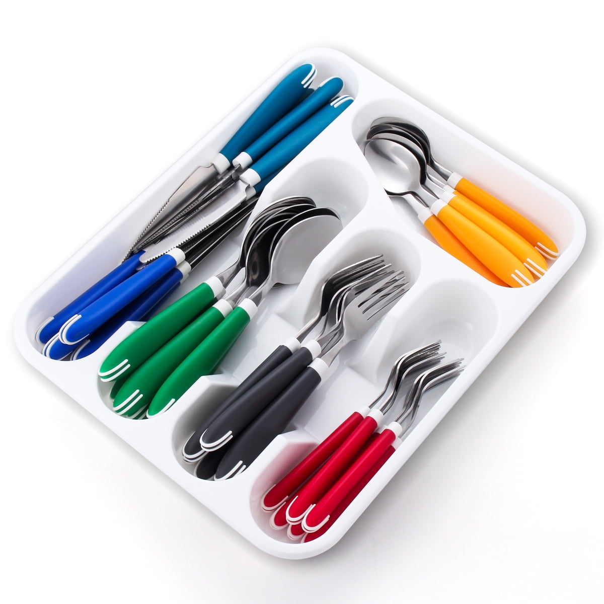 Moxinox Colorful 36 Piece camping Silverware Set with Organizer