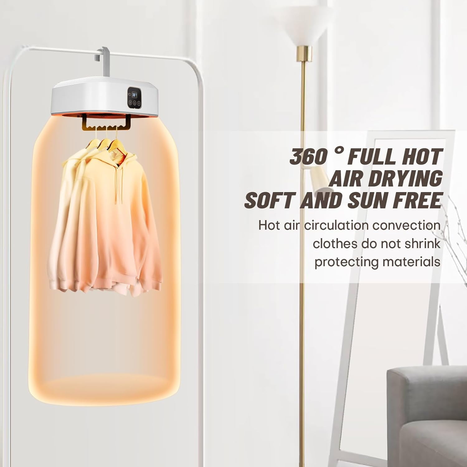 Travel Clothes Dryer, Portable Mini Dryer Machine with Dry Bag, Compact Foldable Electric Laundry Dryer with Remote Control & Timer, Fast Drying for RV, Camping, Apartment, Dorm