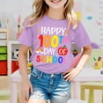 thumbnail image 2 of XAOFW Girl's T-Shirts 100 Days Of School Cartoon Print Short Sleeve Crewneck Tee Shirt Back To School Season Loose Fit T Shirt Club Party Soft Breathable Tops, 2 of 4