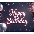 thumbnail image 4 of Happy 40th Birthday Banner with Fireworks and Stars Design Background Party Decoration Photo Props Backdrop for Birthday Celebrations Party Supplies Birthday Party Decorations, 4 of 7