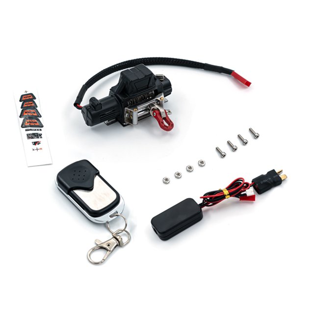 Amdohai Treuil RC avec Télécommande Système Prise en T Compatible avec 1/10 1/8 TRXXAS TRX-4
