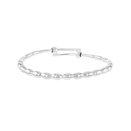 - 925 Sterling Silver Adjustable Bangle Bracelet for Girls or Pre Teens