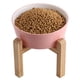 thumbnail image 1 of Addogyy Tazón De Cerámica Para Perros Elevado/Elevado Rosa Con Soporte De Madera Para Comida Para Perros De Raza Mediana Grande, Plato De Agua, Peso Pesado, 8 Pulgadas, Antideslizante, Moderno Y Lindo, 1 of 5