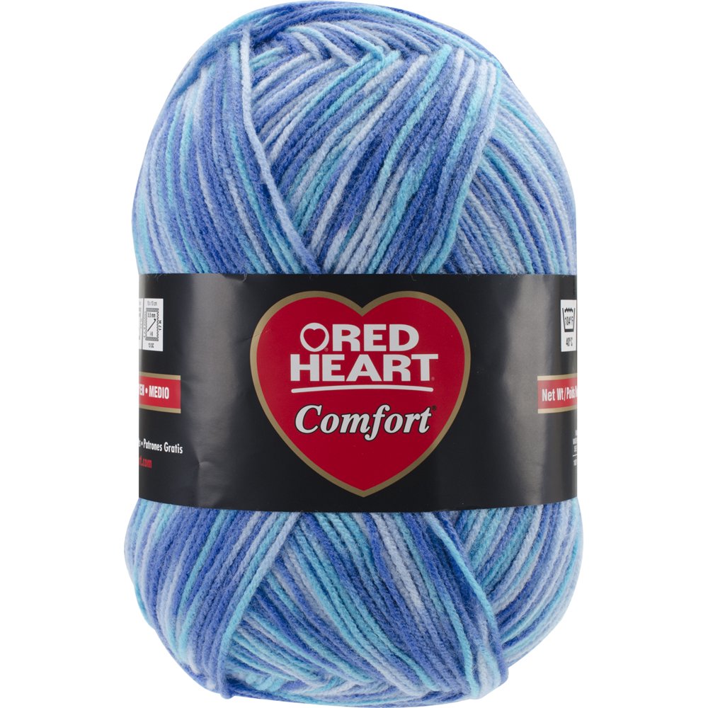 Red Heart Comfort Yarn, Turquoise/Blue Print