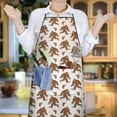 thumbnail image 6 of White Bigfoot and Footprint Pattern Apron-Garden Aprons for Women with Pockets-Cotton Linen Waterproof Kitchen Cooking Gardening Aprons Adjustable for Kitchen,Cooking,BBQ and Salon 33x27 Inch, 6 of 7