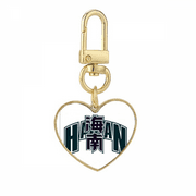 hainan city province Gold Heart Keychain Metal Keyring Holder