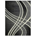 thumbnail image 2 of HR Geometric Stripes Area Rug 5x7 [5'.2" x 7'.1"] Contemporary Modern Black & Grey Carpet Comfy shed Free Stain Resistant, 2 of 9
