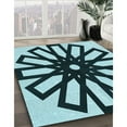 thumbnail image 3 of Ahgly Company Machine Washable Indoor Rectangle Transitional Deep-Sea Blue Area Rugs, 7' x 9', 3 of 7