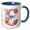 Blue/White, variant on 3drose, Pretty Pastel Floral Insect Monogram Initial C, 15oz Mug