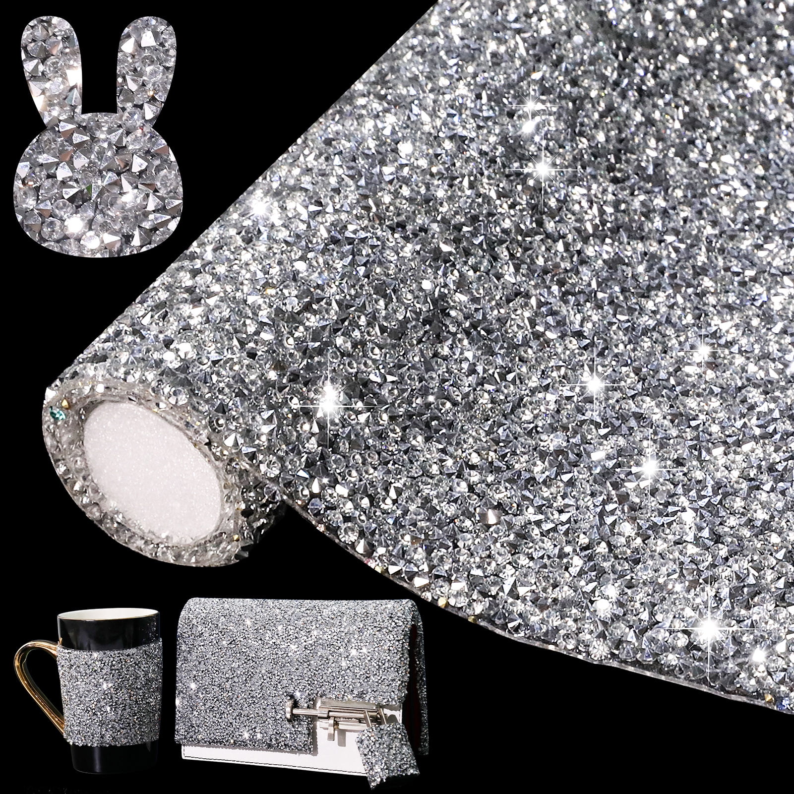 Locacrystal Bling Rhinestone Sticker DIY SelfAdhesive Iron On Crystal