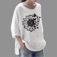 thumbnail image 3 of Camiseta holgada de manga 3/4 con cuello redondo y estampado a la moda para mujer Fridja  fjkfkj3481, 3 of 5